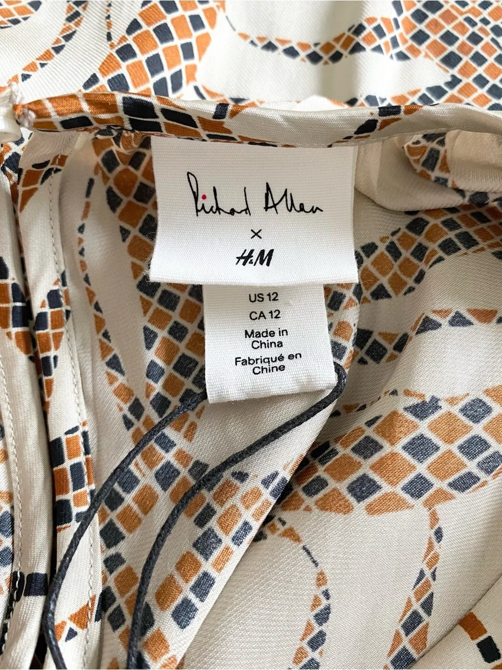 Richard Allen x H&M Snake Print Blouse, Sz 12